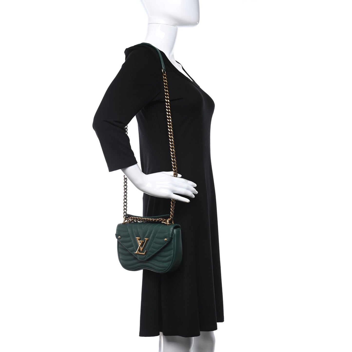 Calfskin New Wave Chain PM Emerald