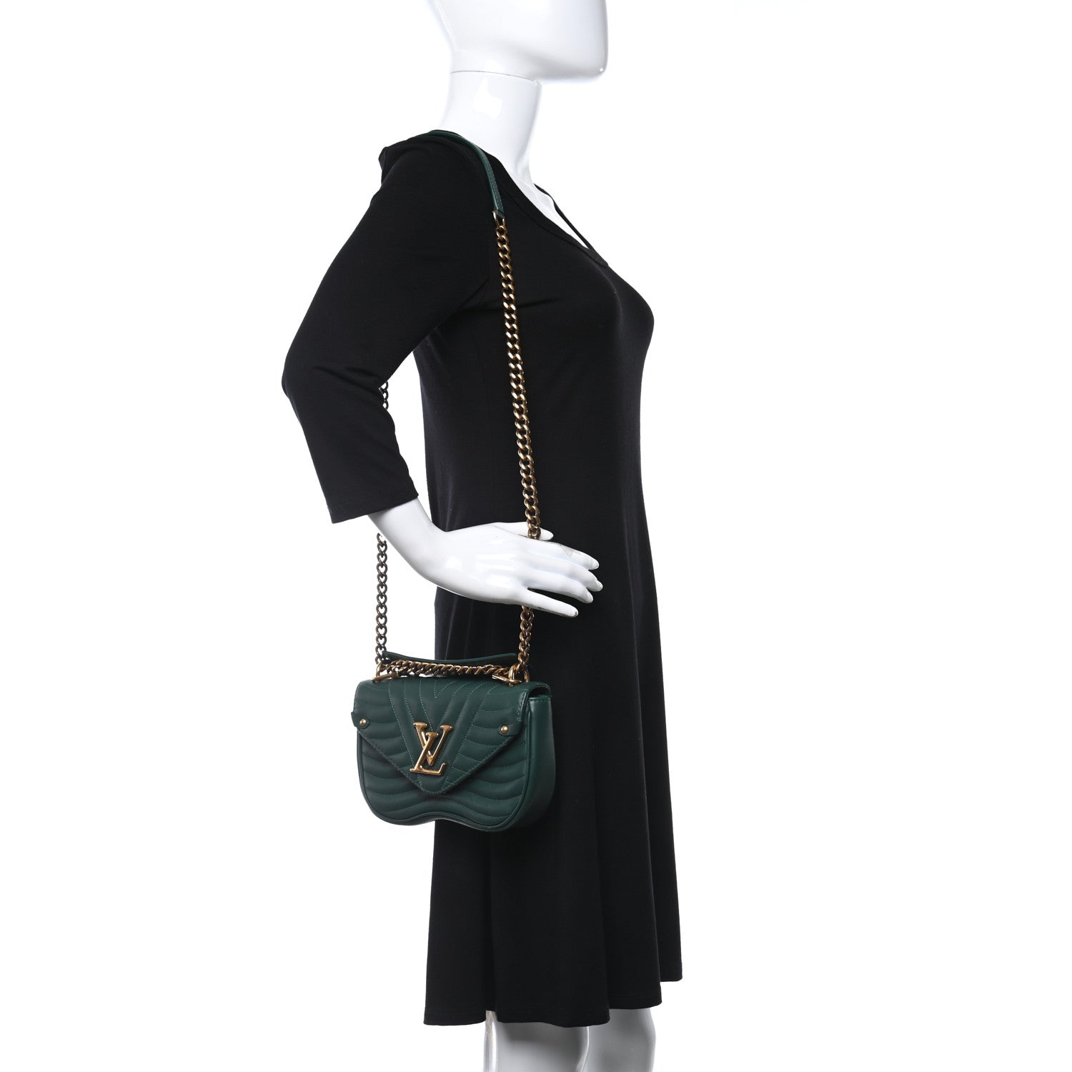 Louis Vuitton Calfskin New Wave Chain PM Emerald 2 of 8