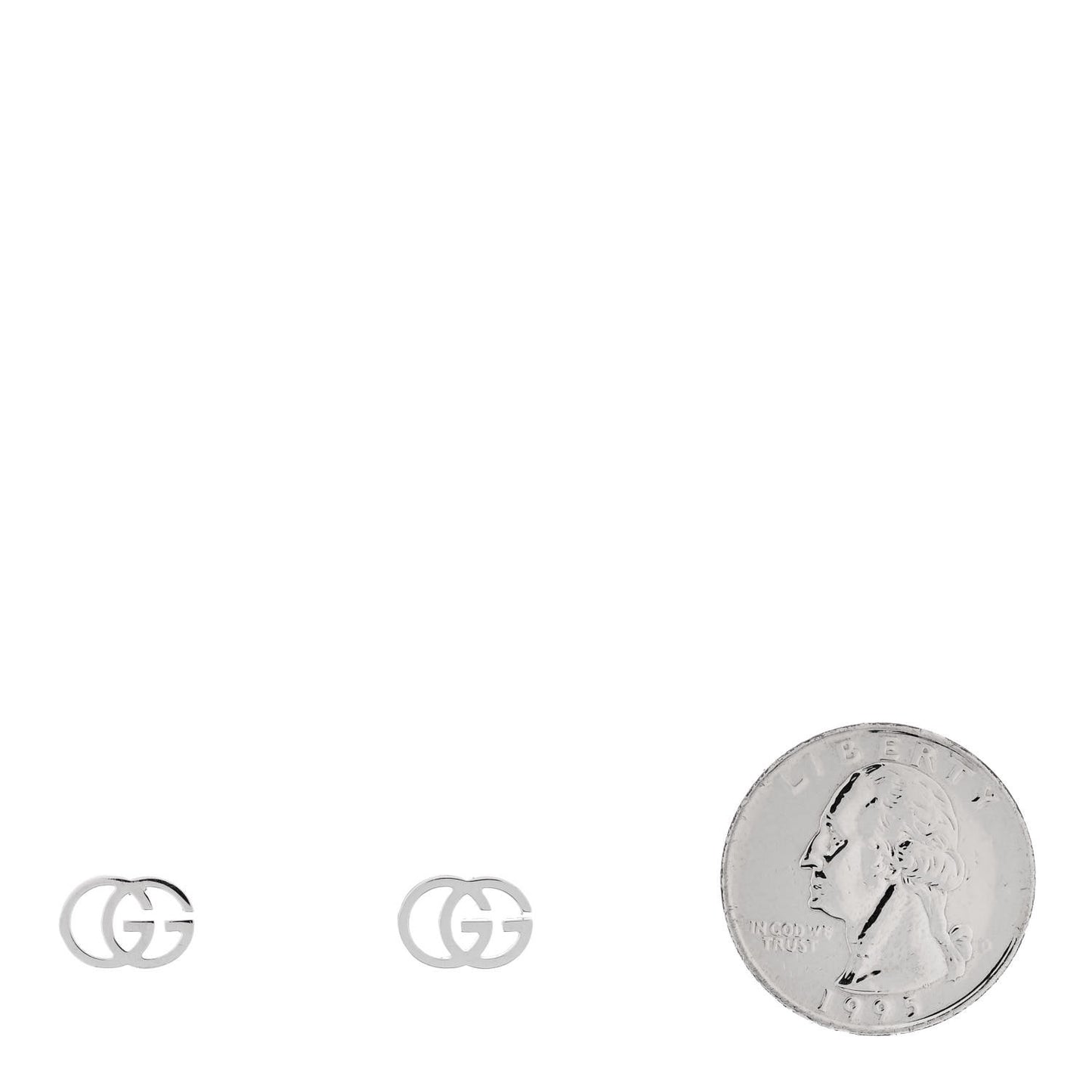18K White Gold GG Tissue Stud Earrings