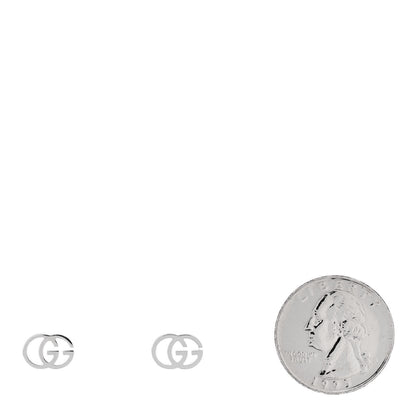 Gucci 18K White Gold GG Tissue Stud Earrings 2 of 5