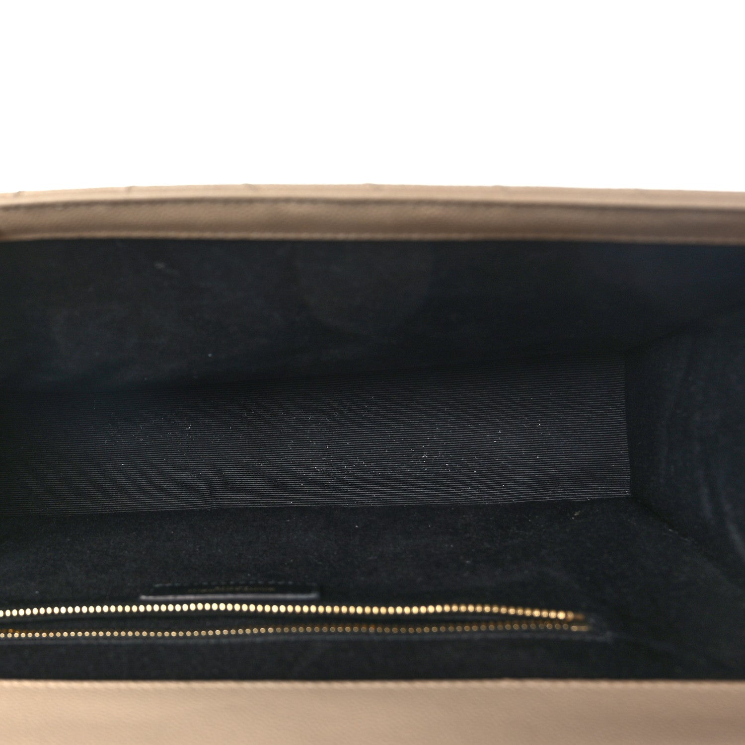 Saint Laurent Grain De Poudre Matelasse Chevron Large Monogram Satchel Dark Beige 5 of 11