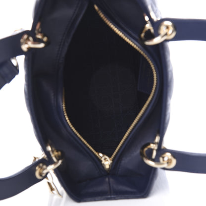 Christian Dior Lambskin Cannage Medium Lady Dior Navy Blue 6 of 13