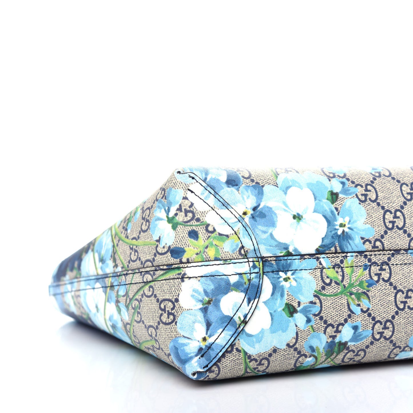 GG Supreme Monogram Blooms Small Reversible Tote Beige Blue Navy