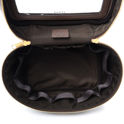 Gucci GG Supreme Monogram Textured Calfskin Web Small Ophidia Vanity Cosmetic Case Beige Ebony New Acero 5 of 7