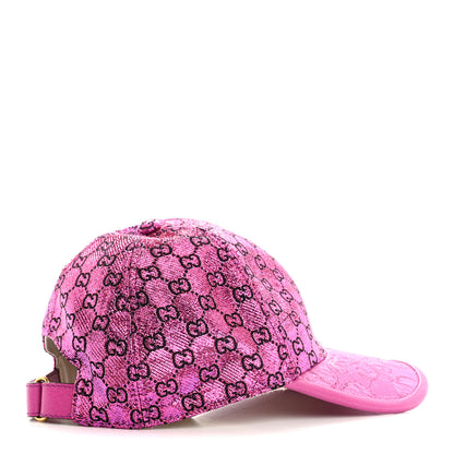 Gucci Silk Blend Jacquard Monogram Santa Barbara Baseball Hat M Fuxia Black 6 of 13