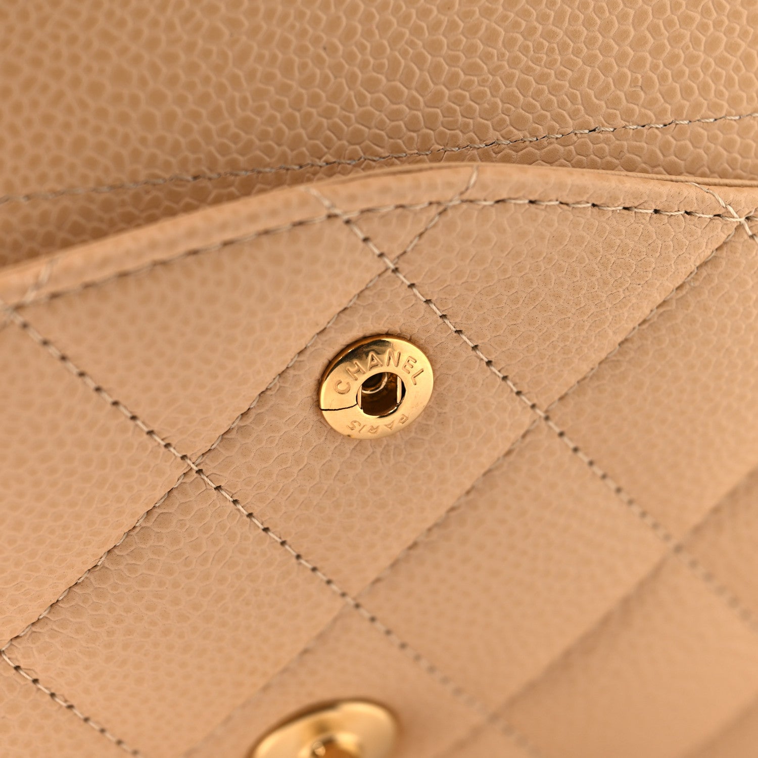 Chanel Caviar Quilted Jumbo Double Flap Beige 11 of 11