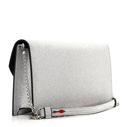 Christian Louboutin Glitter Calfskin Loubi54 Crossbody Clutch Silver 3 of 13
