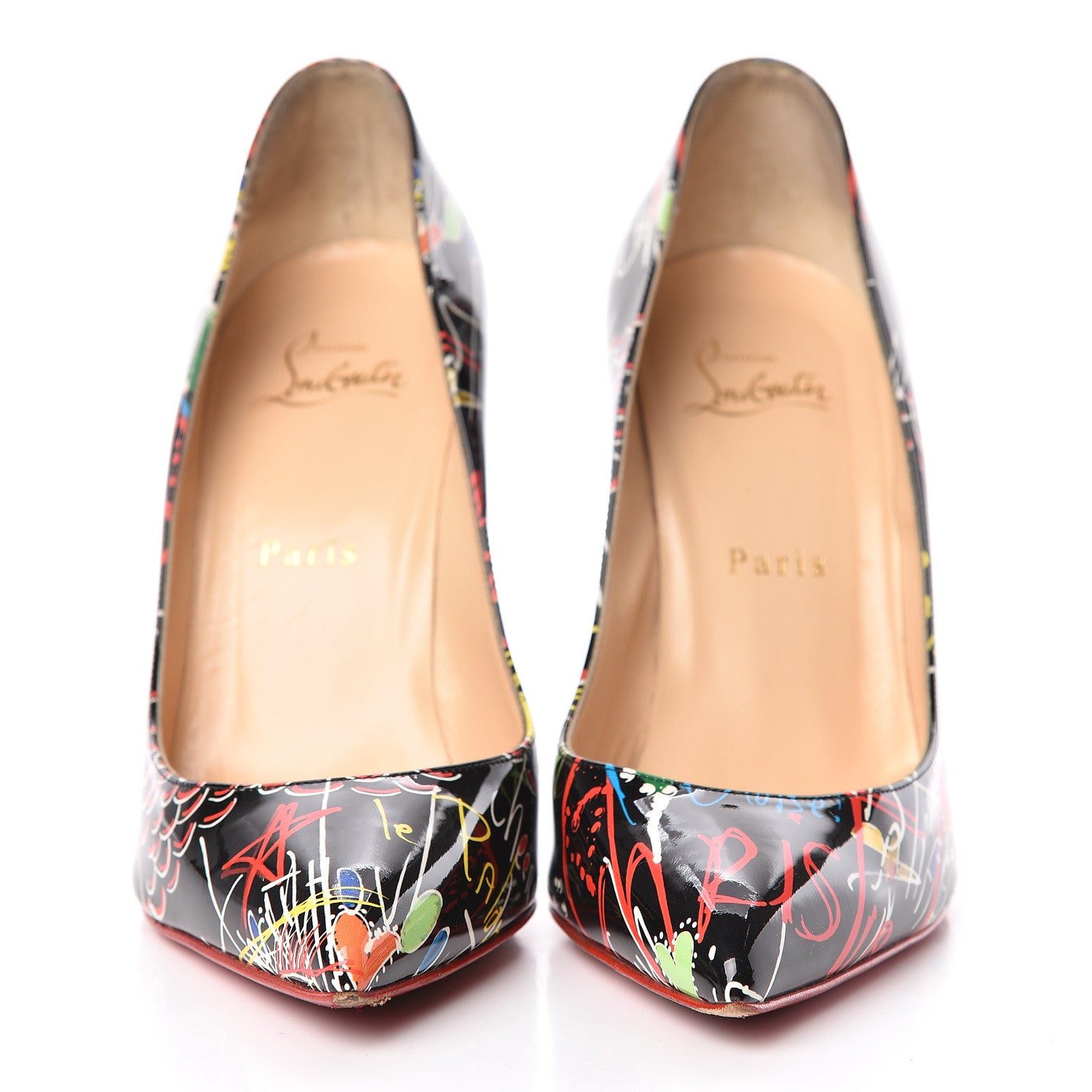 Christian Louboutin Patent Loubitag Pigalle Follies 100 Pumps 38 Black 2 of 16