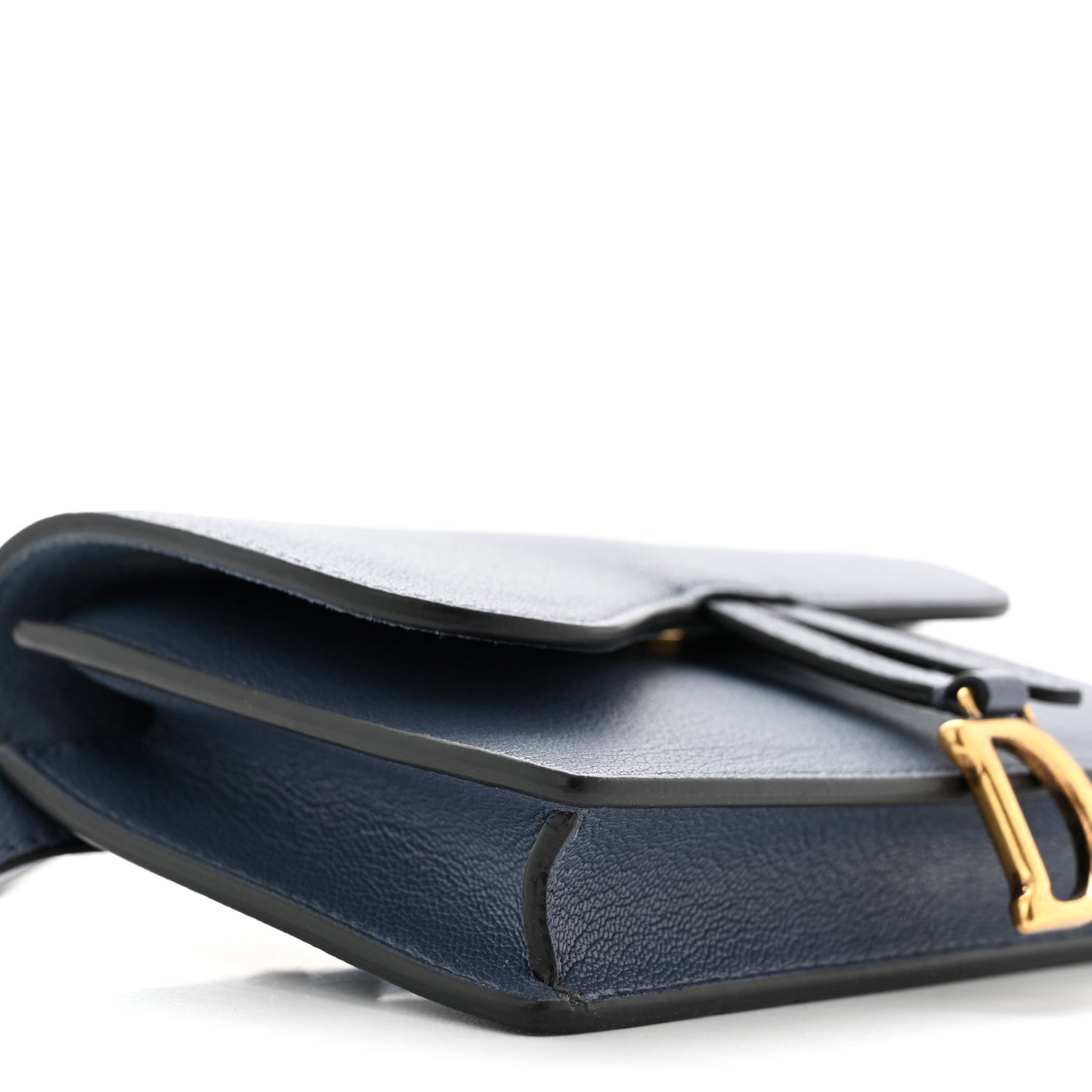 Goatskin Saddle Belt Clutch Denim Blue