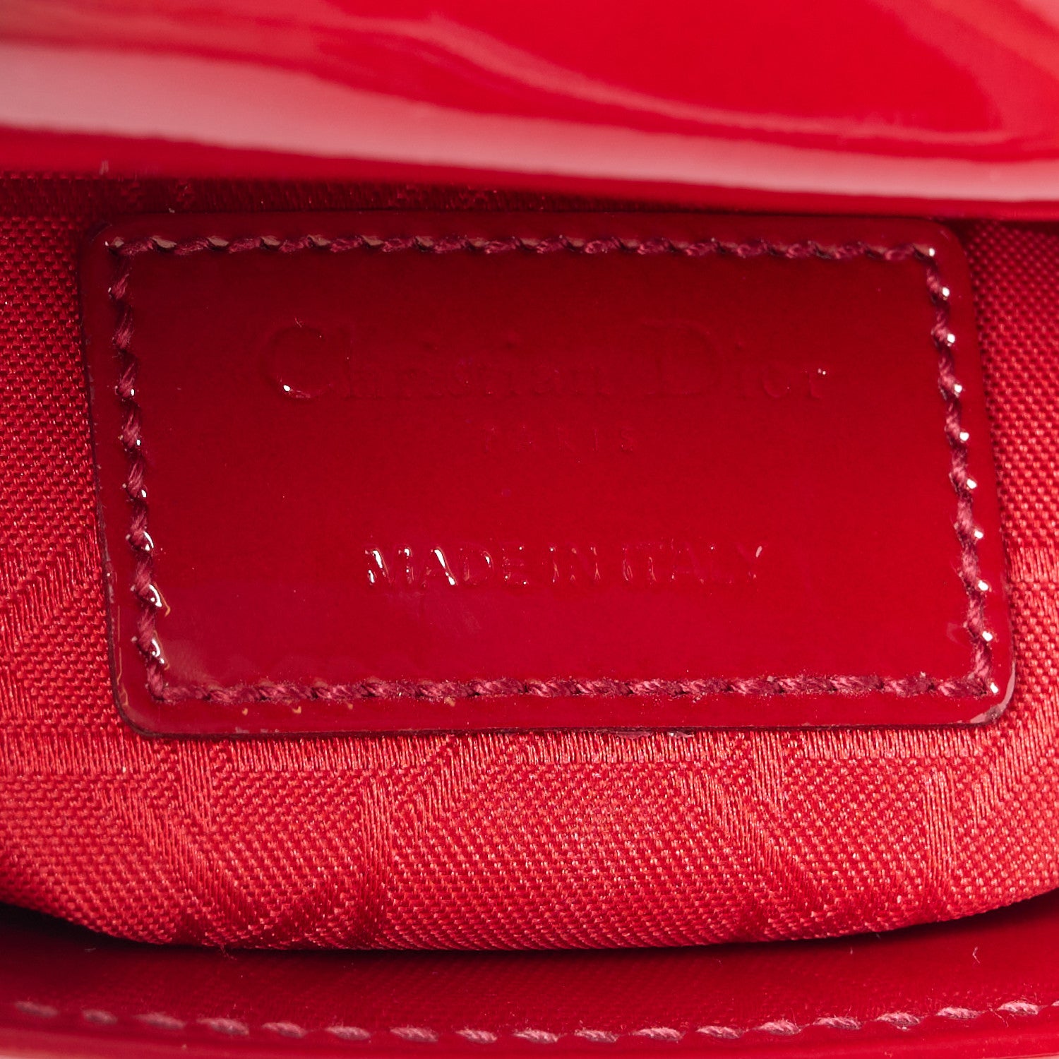 Christian Dior Patent Cannage Mini Lady Dior Red 6 of 10