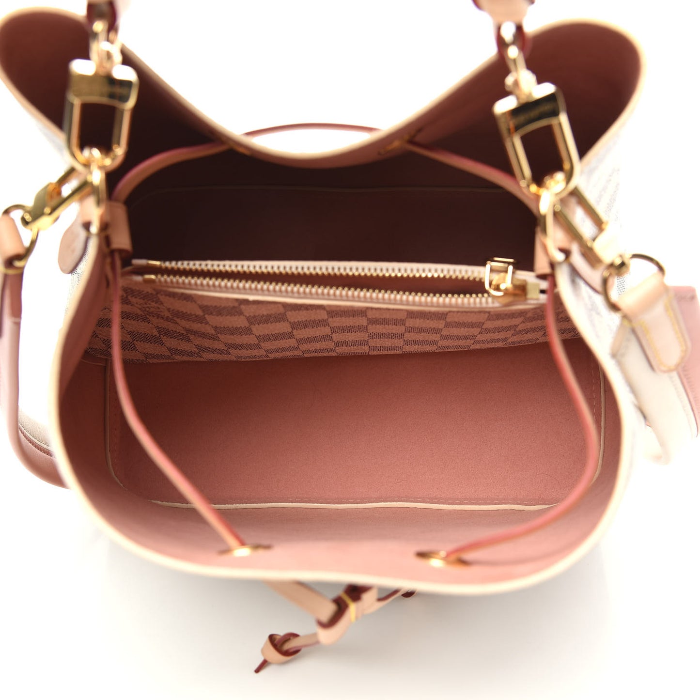 Damier Azur Braided Neonoe MM Peach Cream