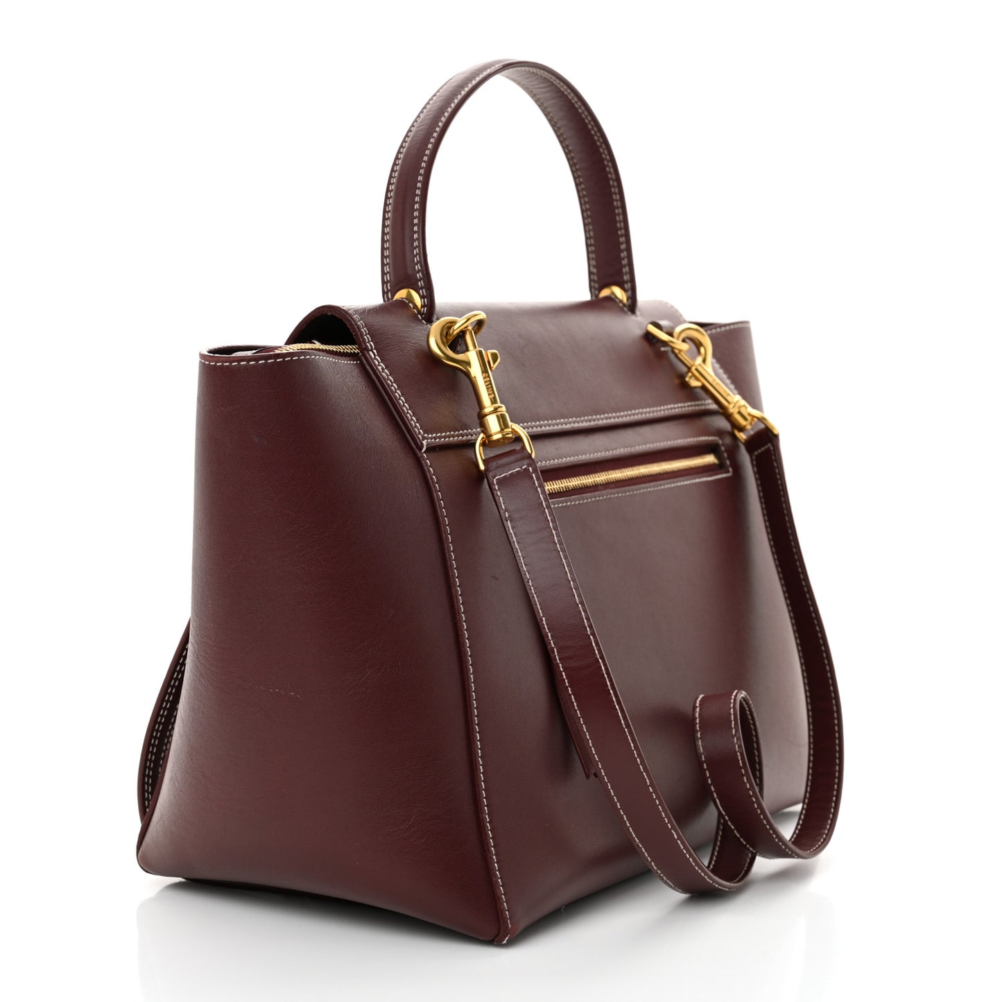 Natural Calfskin Mini Belt Bag Burgundy
