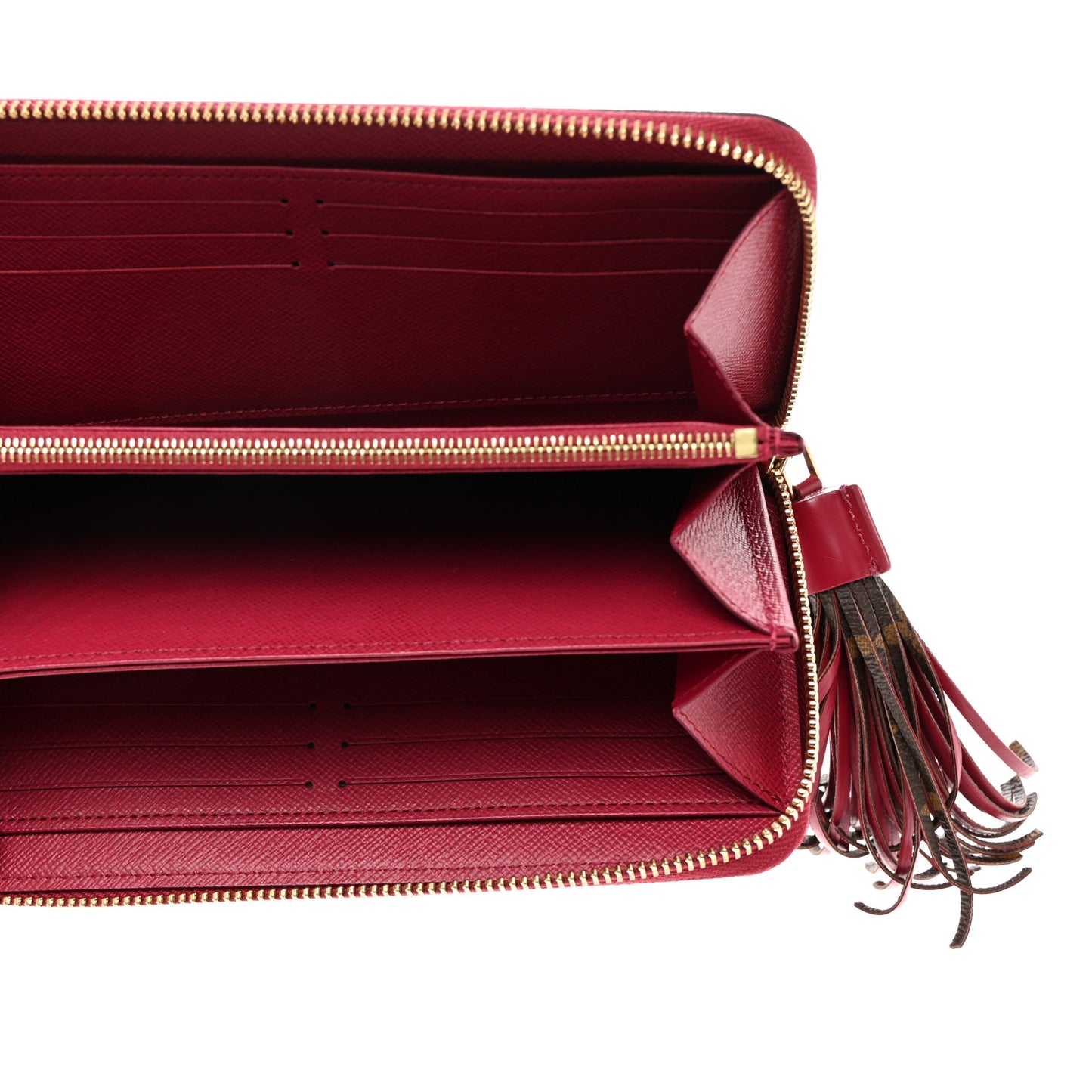 Monogram Pompon Zippy Wallet Fuchsia
