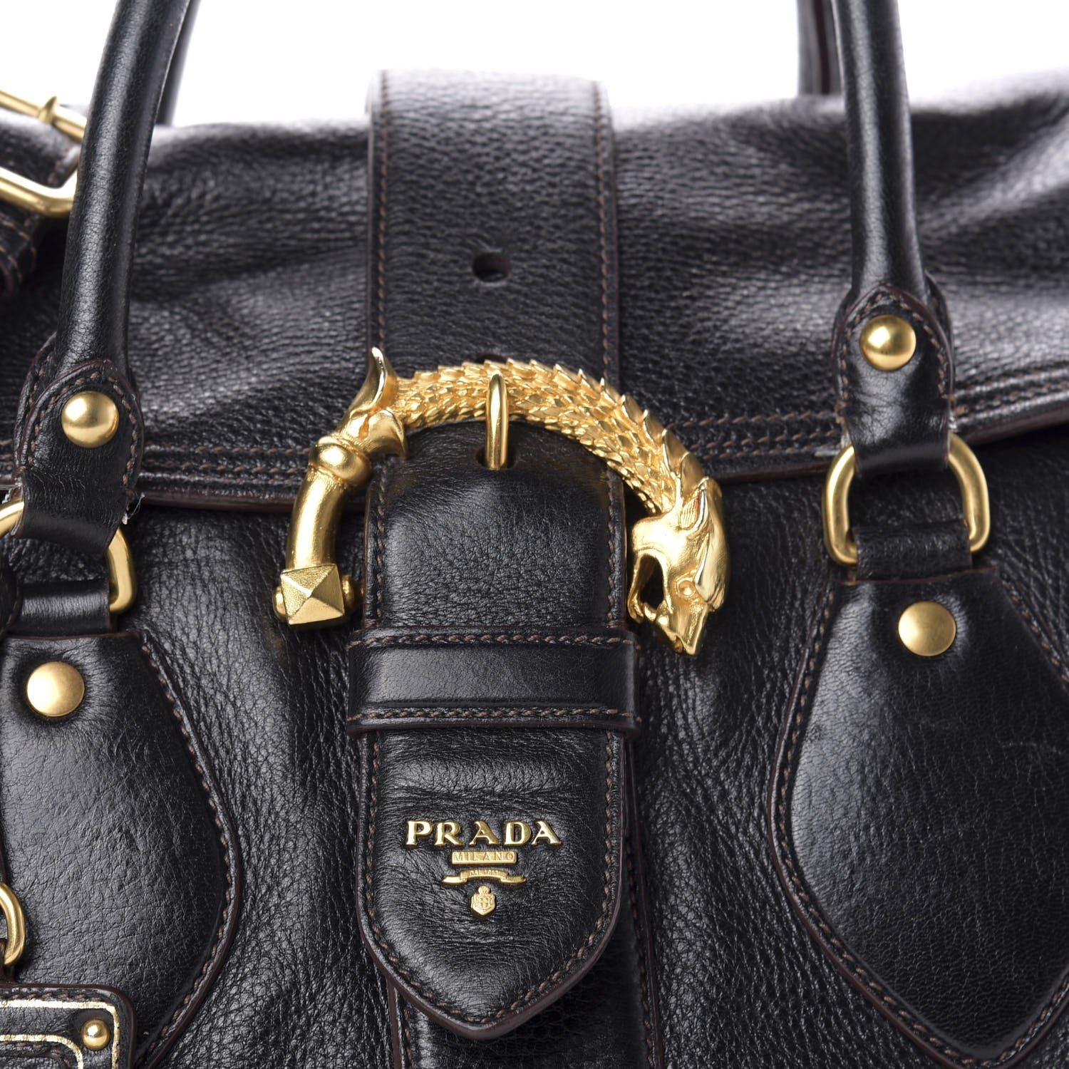 Prada Cervo Deerskin Bag Black 21 of 21