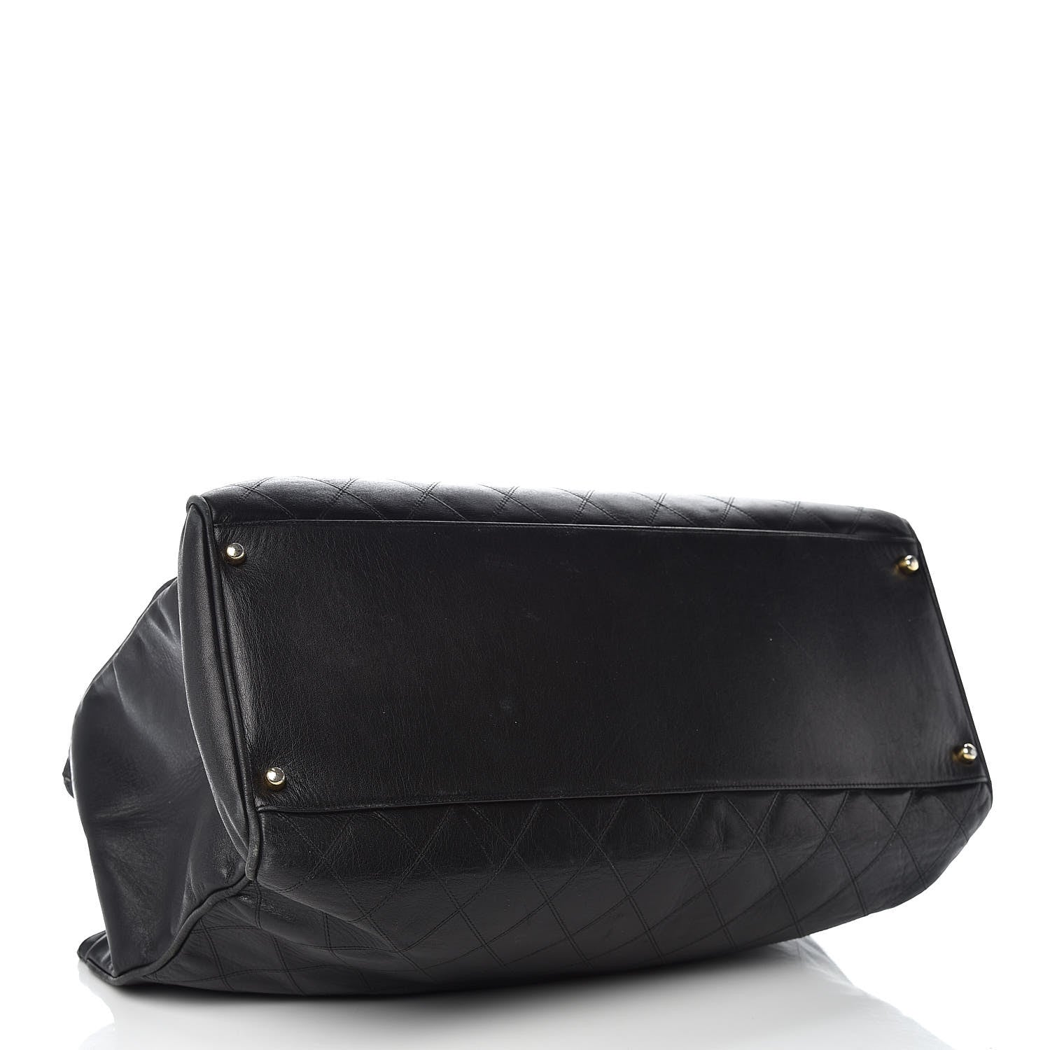 Chanel Calfskin Stitched XL Weekender Black 4 of 24
