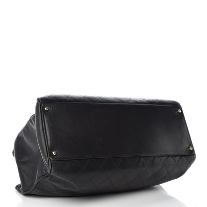 Chanel Calfskin Stitched XL Weekender Black 4 of 24