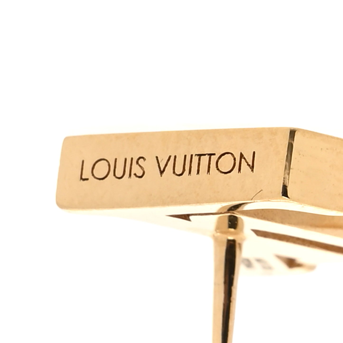 Metal Enamel LV Iconic Earrings Gold