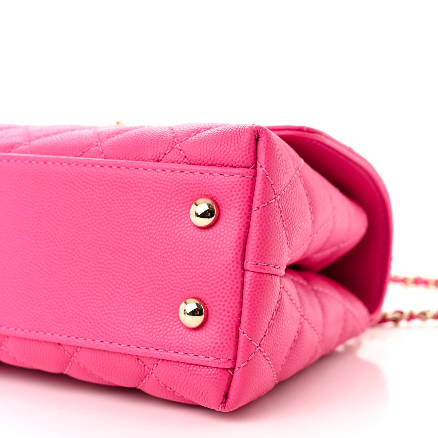 Caviar Quilted Mini Coco Handle Flap Rose