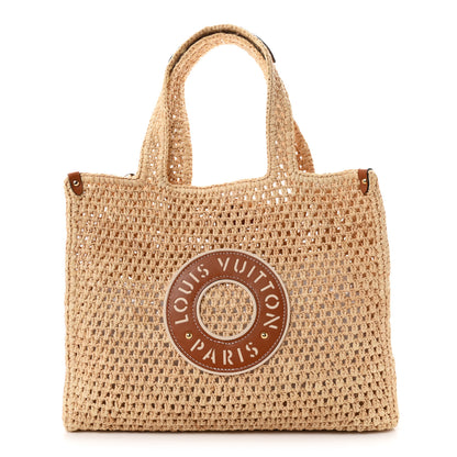 Louis Vuitton Raffia Calfskin By The Pool OnTheGo MM Natural 1 of 17