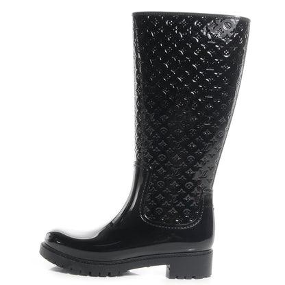Louis Vuitton Rubber Embossed Monogram Splash Rain Boots 41 Black 1 of 7