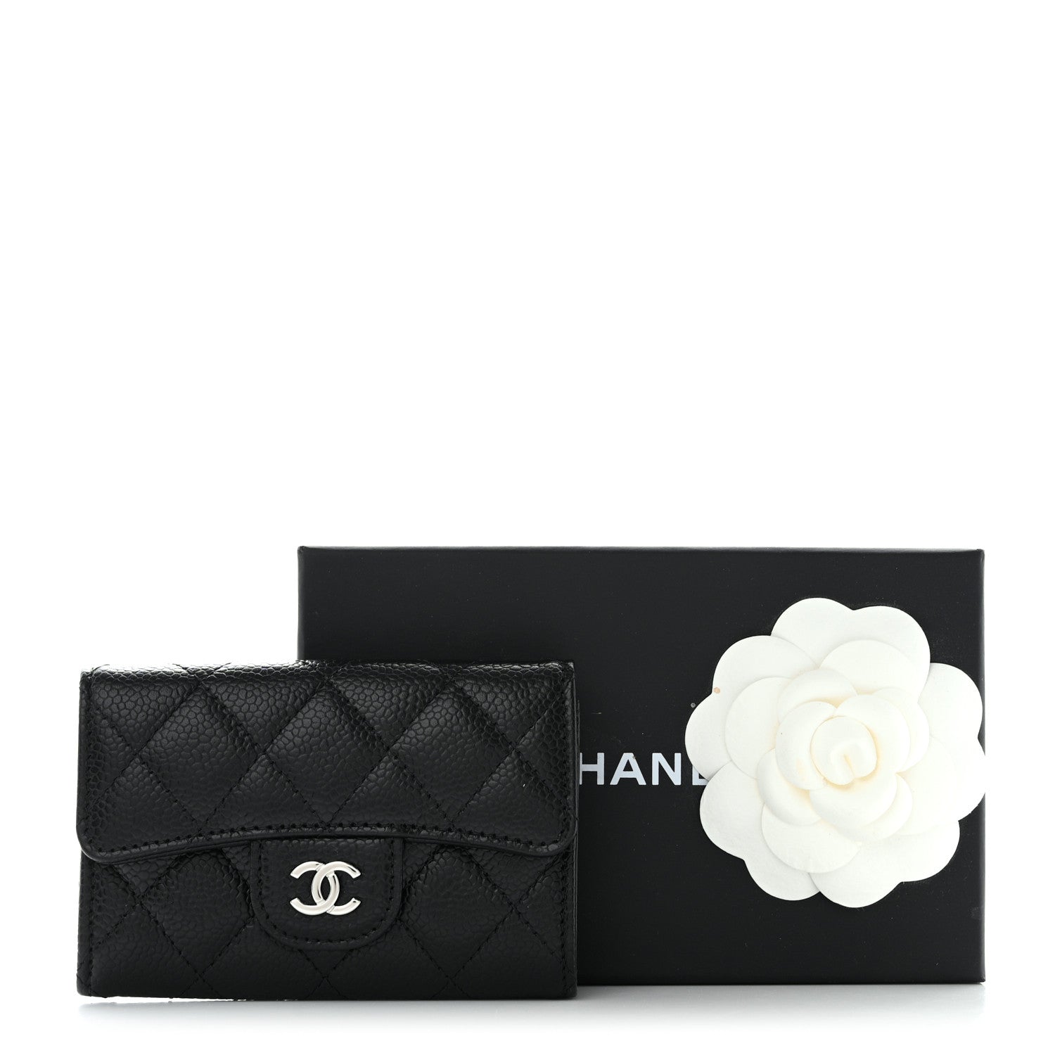 Chanel Caviar Quilted Flap Card Holder Wallet Black 9 of 9