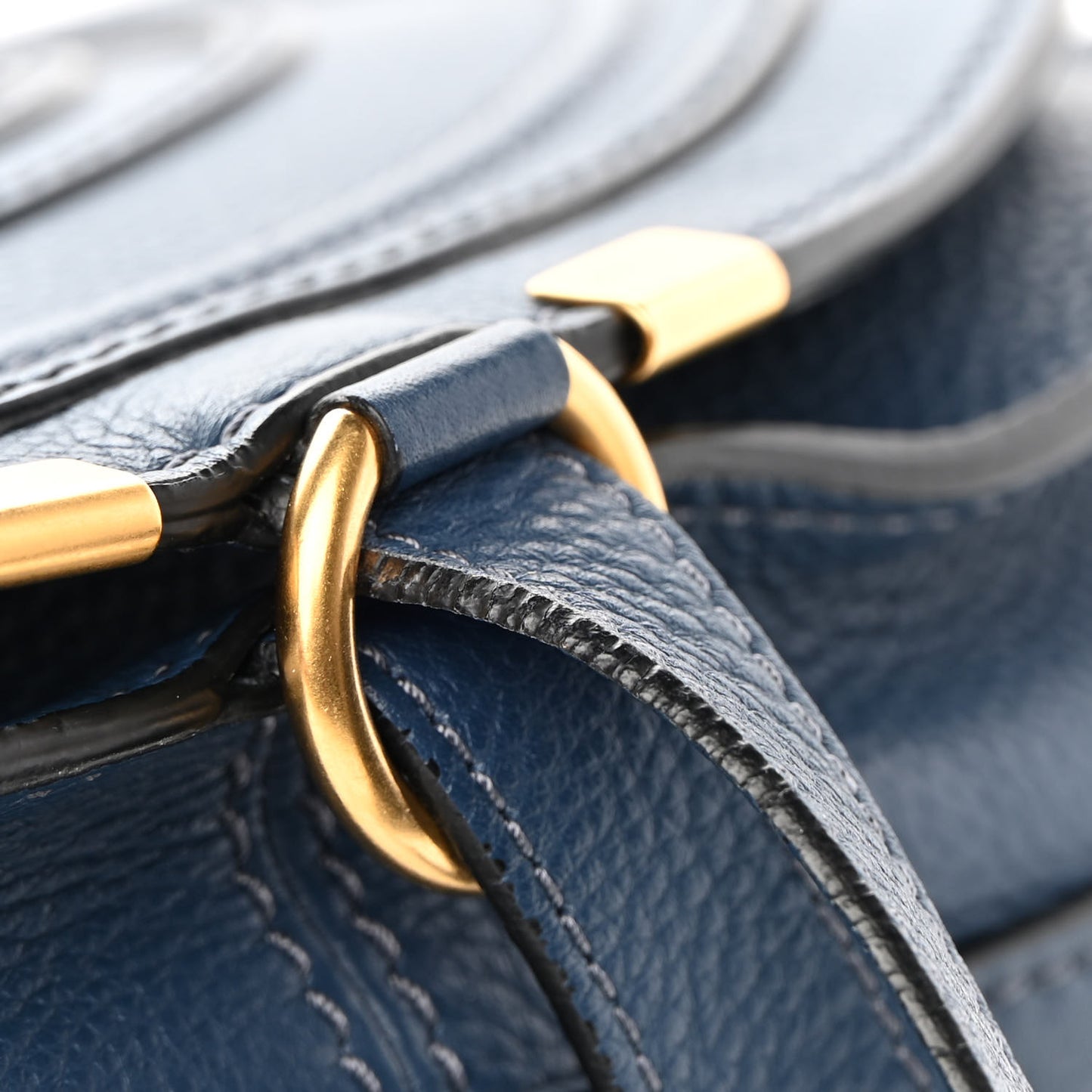Calfskin Medium Marcie Round Crossbody Bag Royal Navy