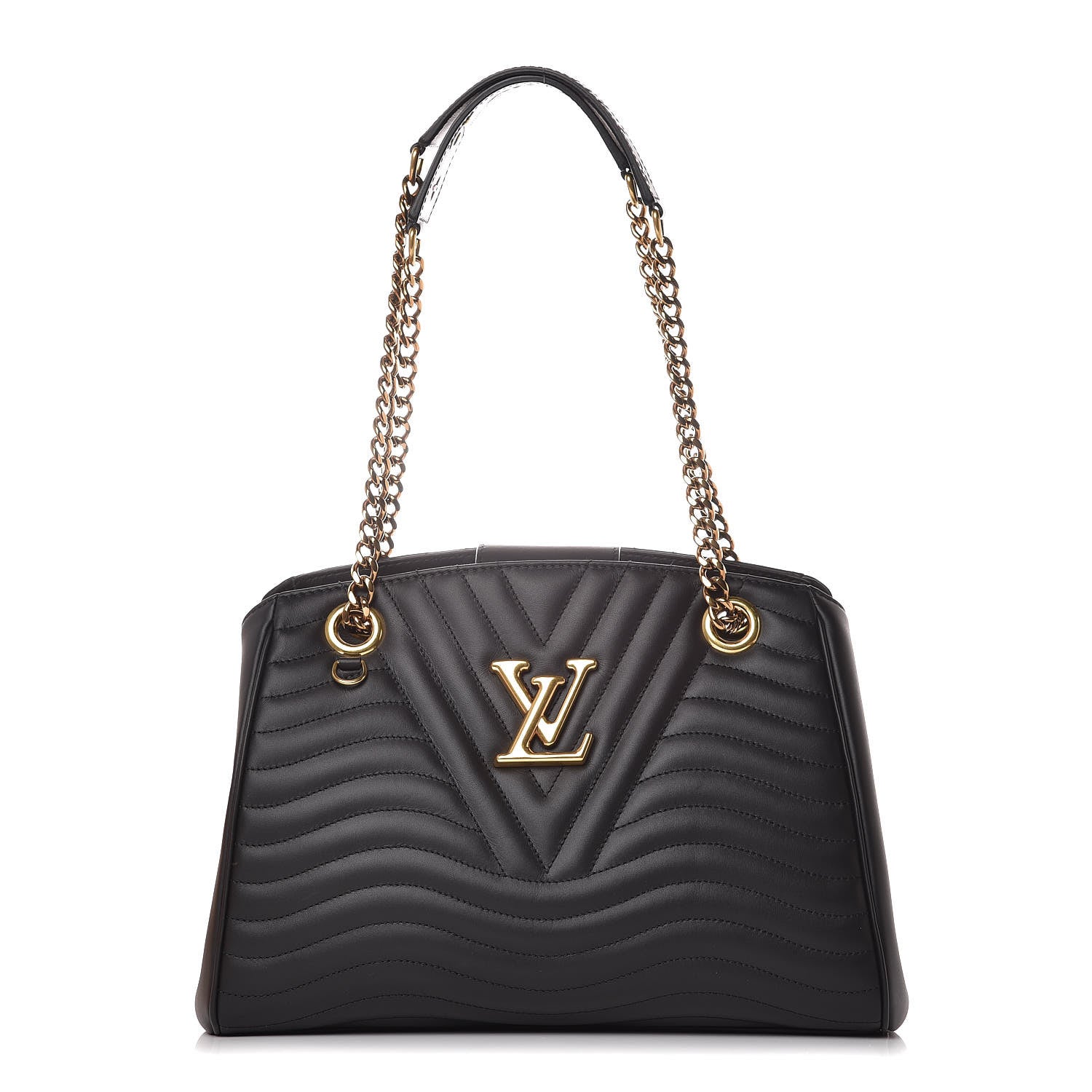 Louis Vuitton Calfskin New Wave Chain Tote Black 1 of 9
