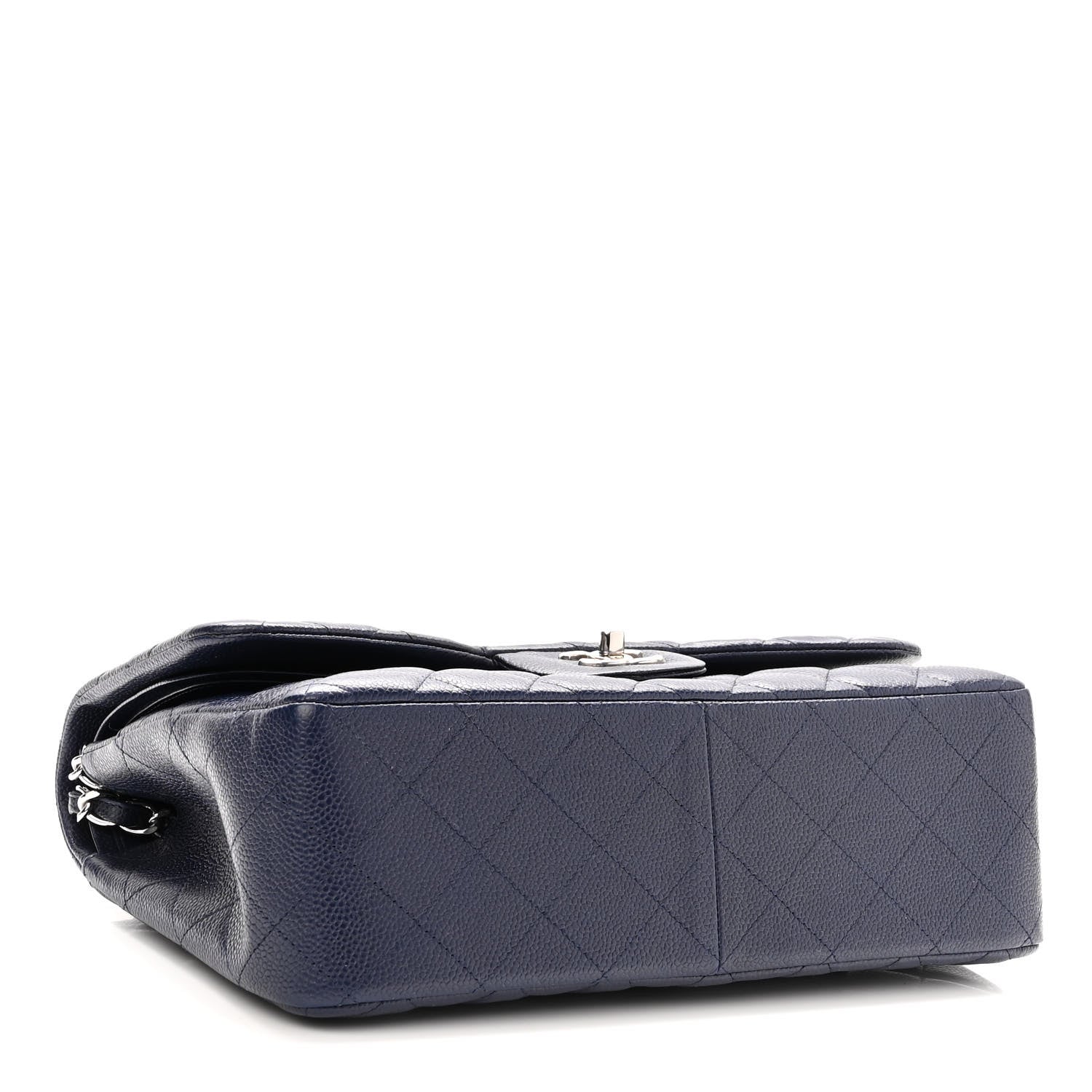 Chanel Caviar Quilted Jumbo Double Flap Navy Blue 3 of 11