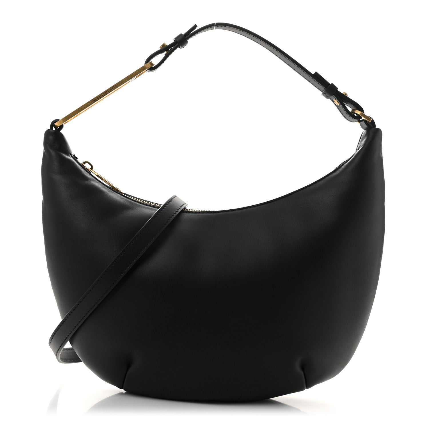 Off-White Calfskin Paperclip Hobo Bag Black 1 of 9