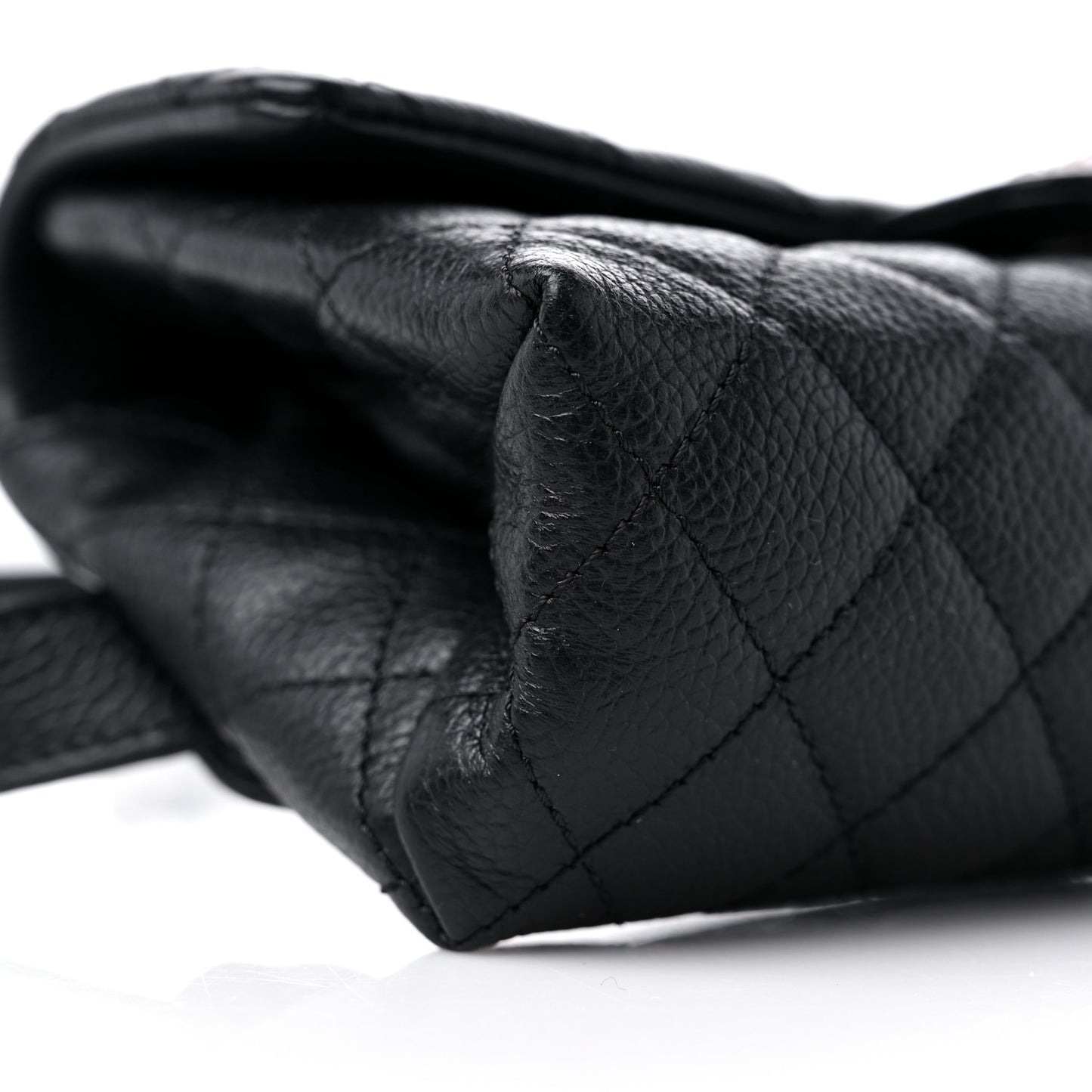 Grained Calfskin Quilted 2.55 Reissue Flap Belt Bag Clutch Black