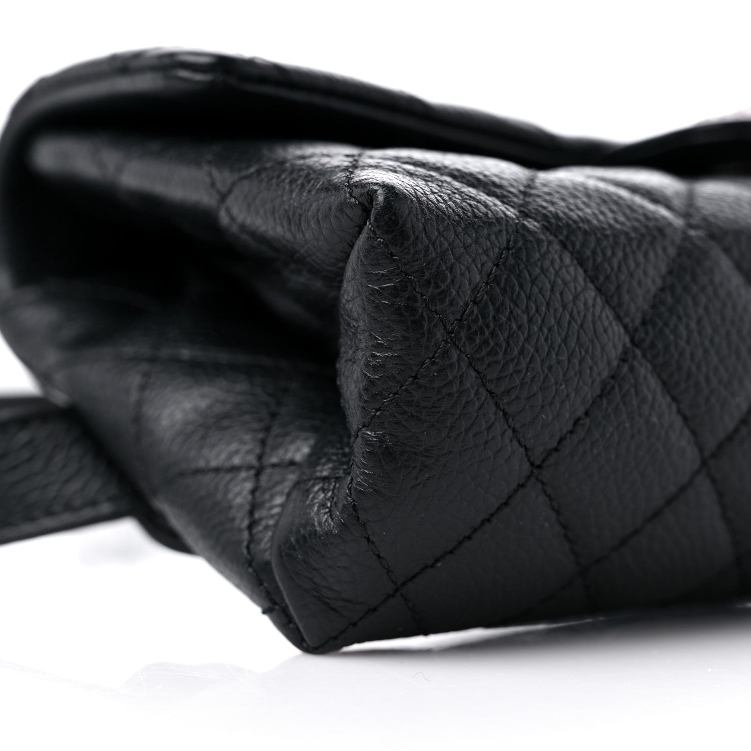 Chanel Grained Calfskin Quilted 2.55 Reissue Flap Belt Bag Clutch Black 9 of 11