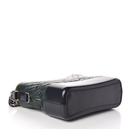 Chanel Aged Calfskin Chevron Quilted Medium Gabrielle Hobo Green Black 4 of 10