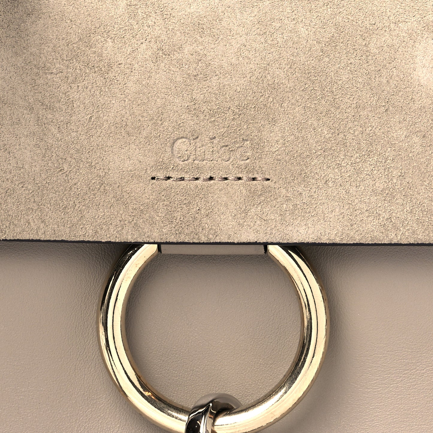 Suede Calfskin Mini Faye Bracelet Bag Motty Grey