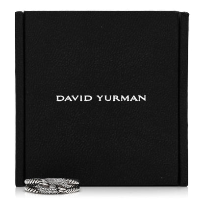 David Yurman Sterling Silver Diamond Pave Petite Single Loop Labyrinth Ring 52 6 5 of 5