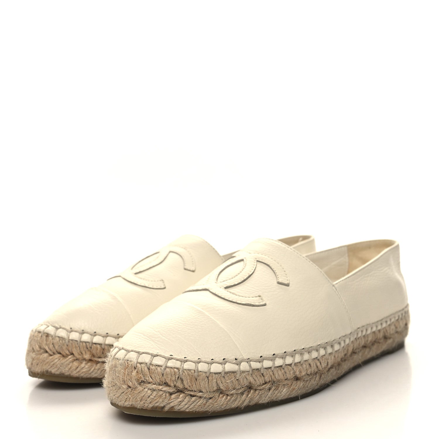 Chanel Lambskin CC Espadrilles 37 White 3 of 9