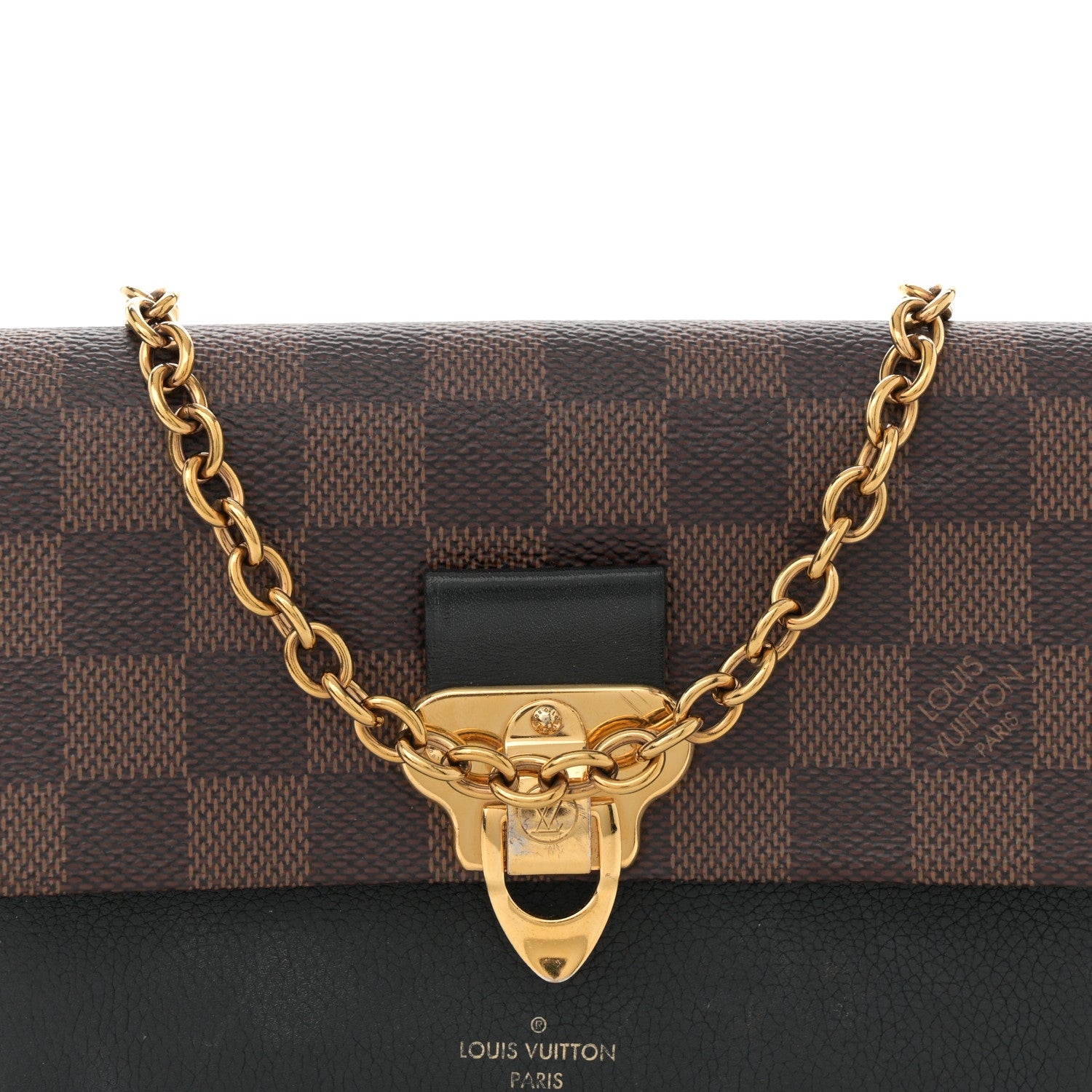 Louis Vuitton Damier Ebene Vavin Chain Wallet Black 7 of 13