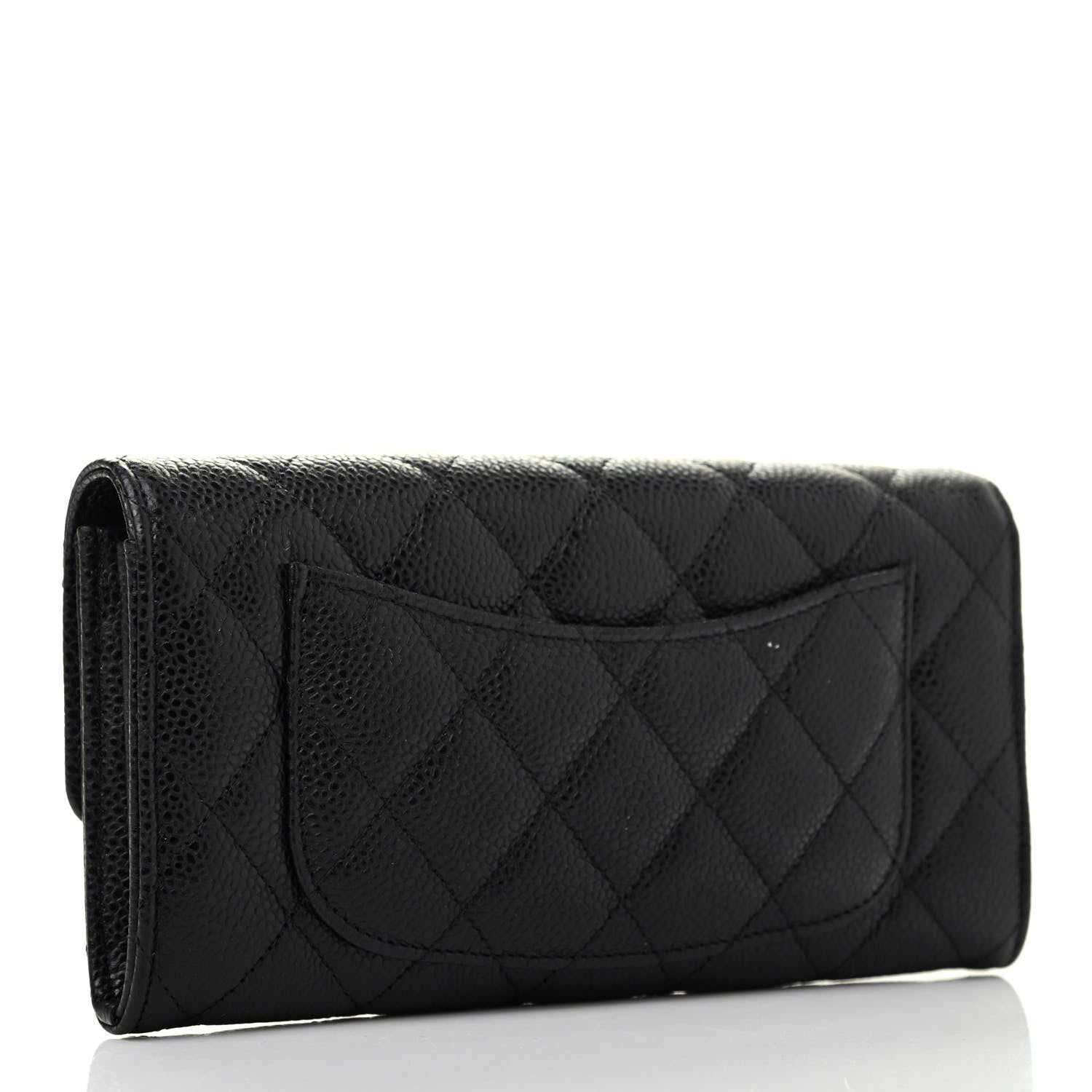 Chanel Caviar Quilted Large Gusset Flap Wallet Black 2 of 4