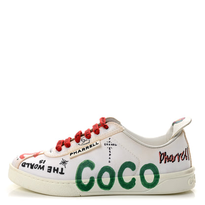 Chanel x Pharrell Williams Canvas Womens Sneakers 35.5 White Multicolor 1 of 9