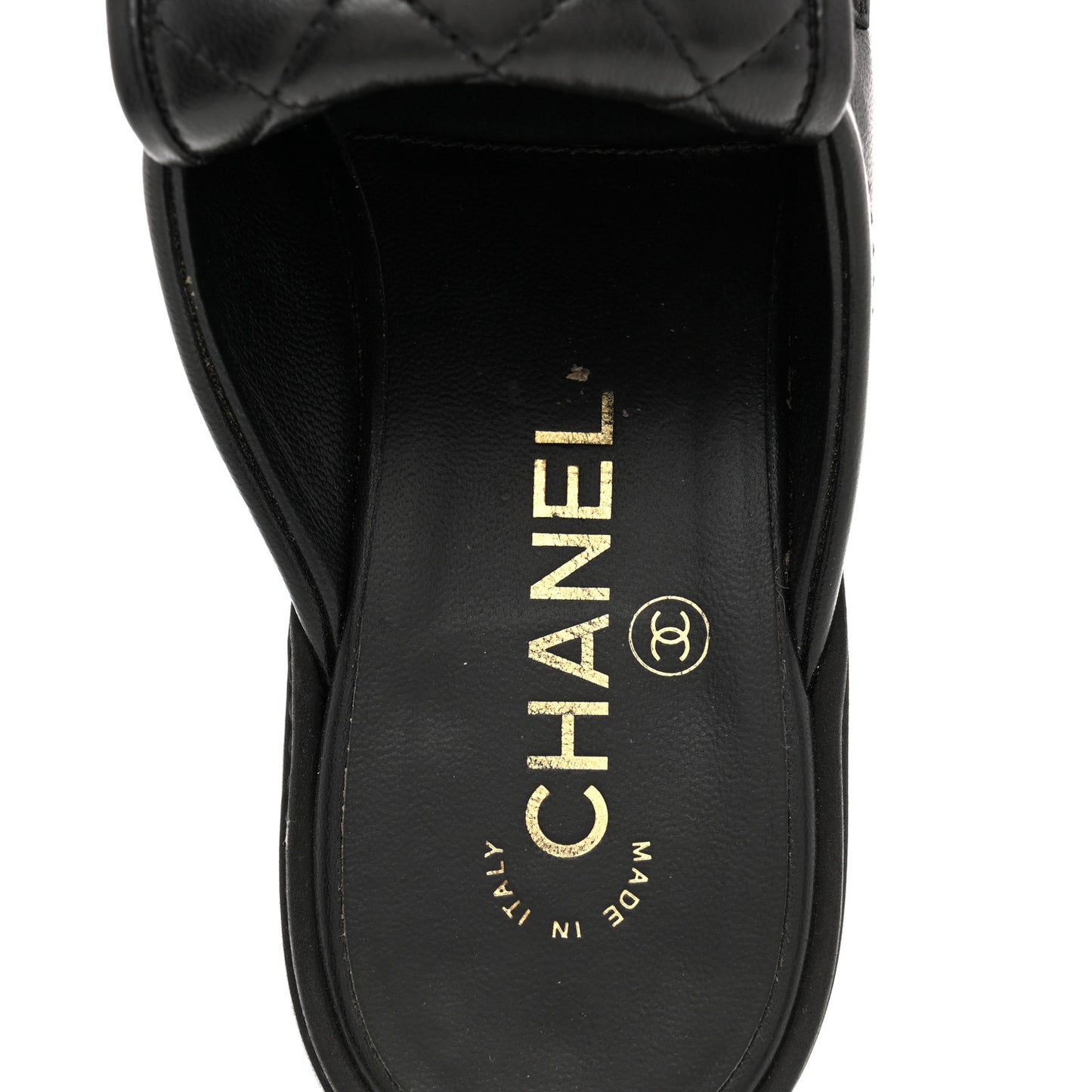 Lambskin Quilted CC Turnlock Mules 37 Black