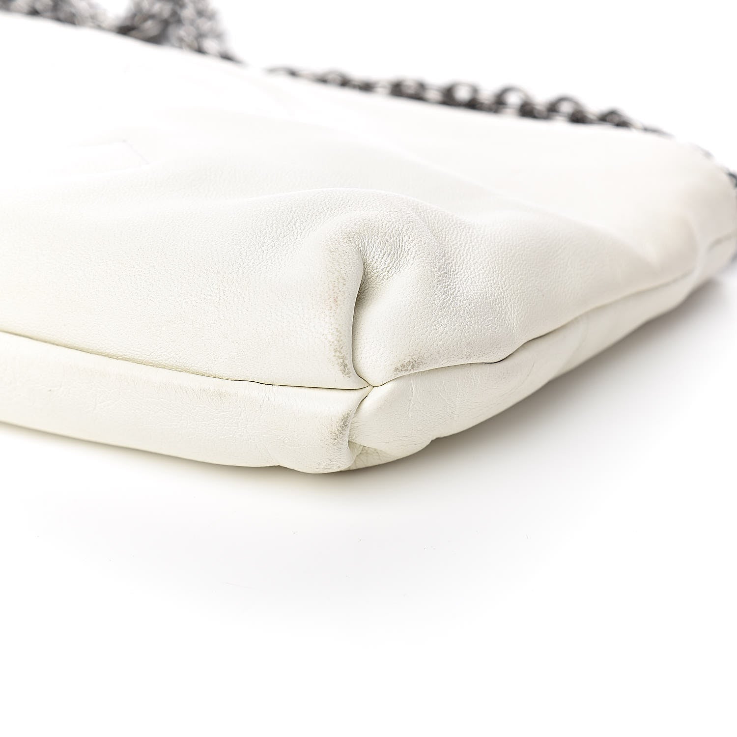 Chanel Lambskin Soft and Chain Pochette White 9 of 10