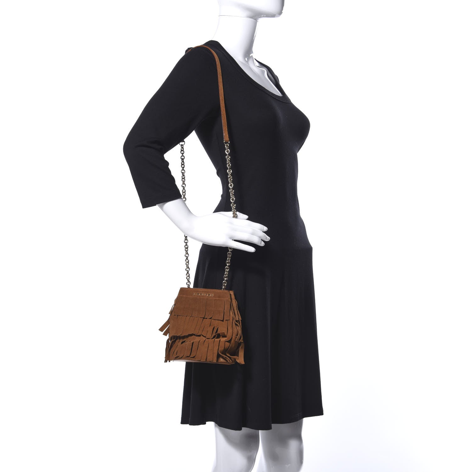 Burberry Suede Fringe Mini Bucket Bag 2 of 15