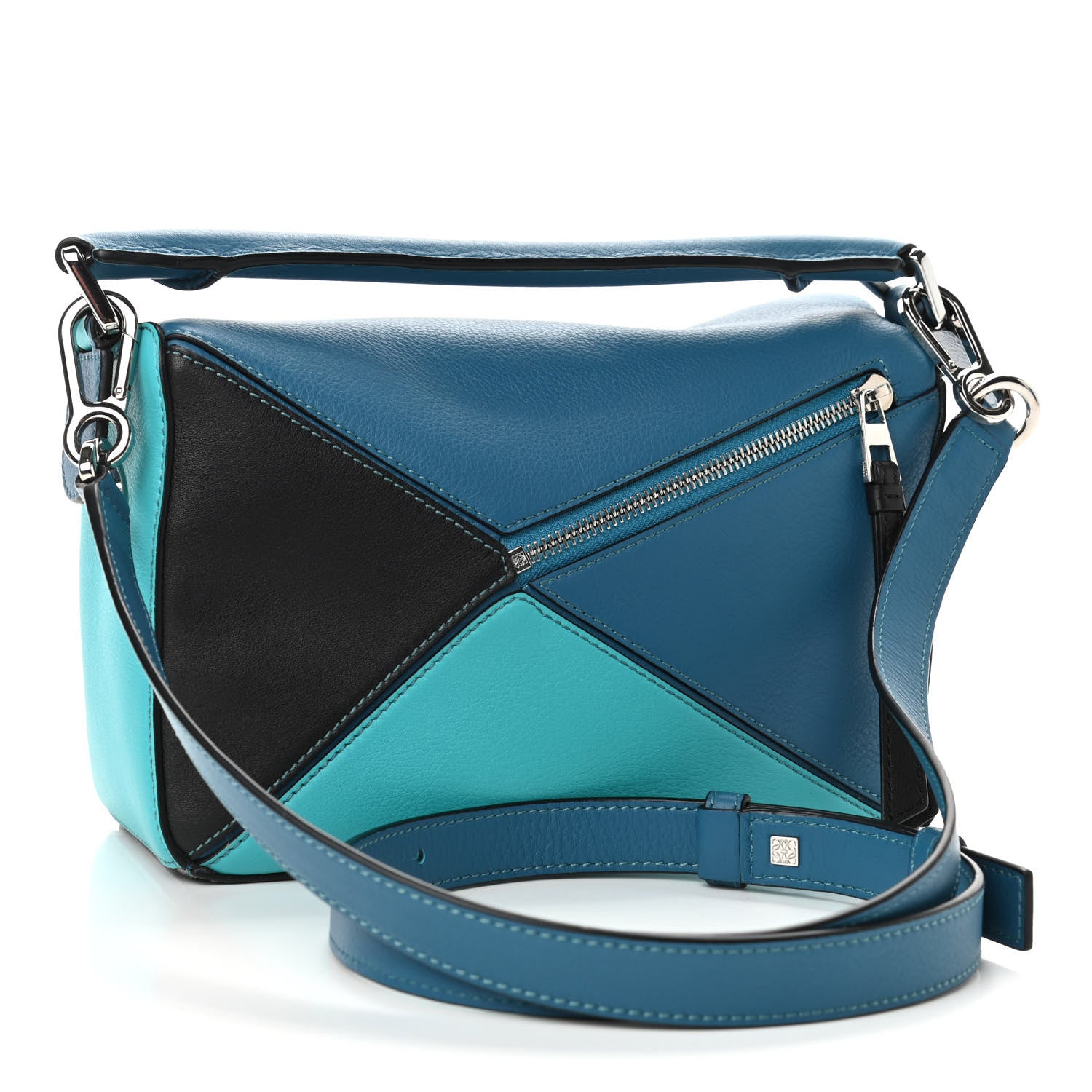 Loewe Calfskin Small Puzzle Bag Dark Lagoon Black 2 of 4