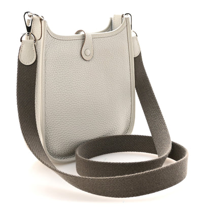 Hermes Taurillon Clemence Amazone Evelyne TPM Gris Perle Etain 3 of 11