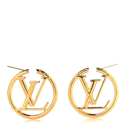 Louis Vuitton Metal Louise Hoop Earrings Gold 3 of 5
