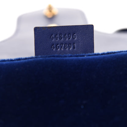 Gucci Velvet Matelasse Medium GG Marmont Shoulder Bag Cobalt Blue 7 of 12