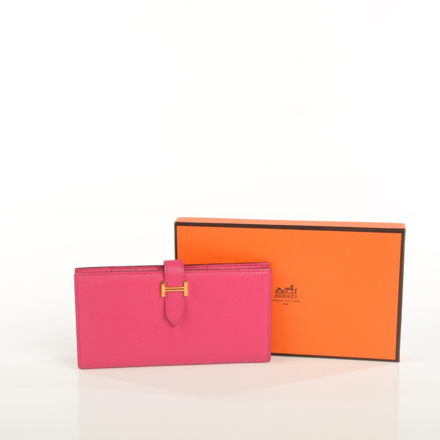 Chevre Mysore Bearn Gusset Wallet Fuchsia