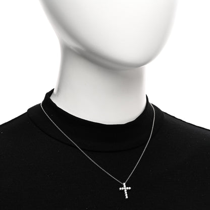 Tiffany Platinum Diamond Small Cross Pendant Necklace 2 of 4