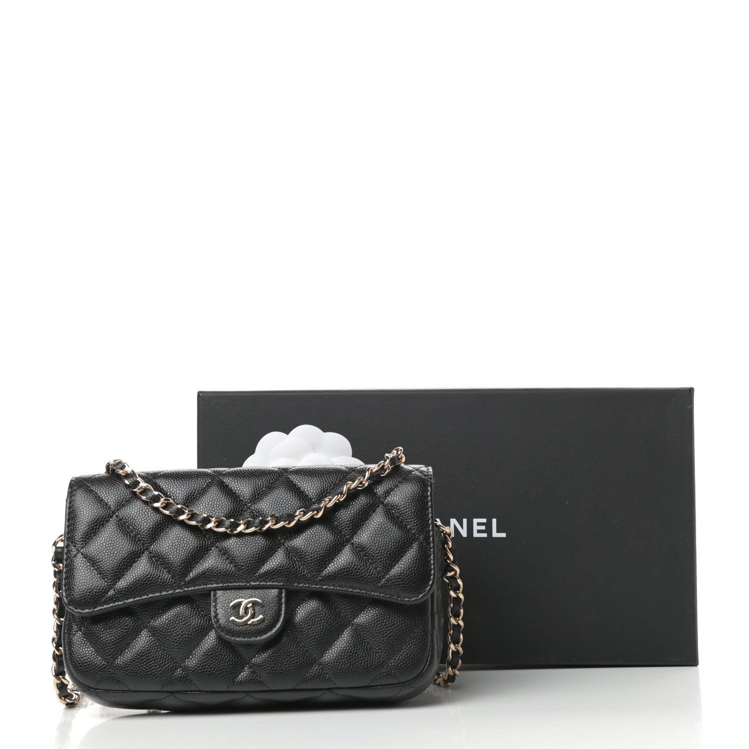 Chanel Caviar Quilted Flap Phone Holder With Chain Black 13 of 13
