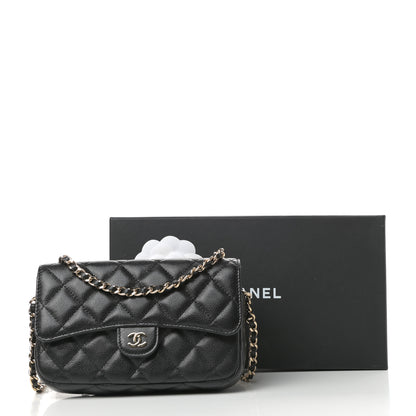 Chanel Caviar Quilted Flap Phone Holder With Chain Black 13 of 13