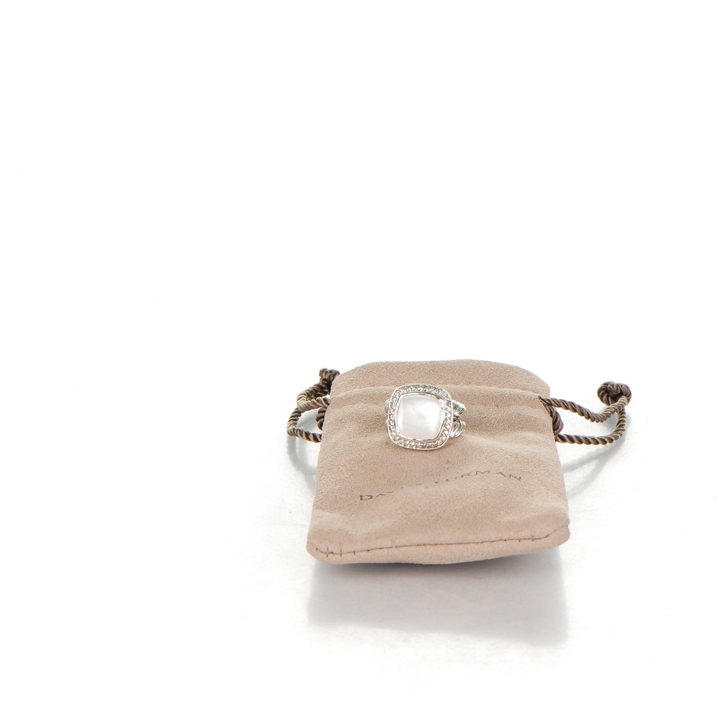 Sterling Silver Diamond Moon Quartz 11mm Albion Ring 49 5